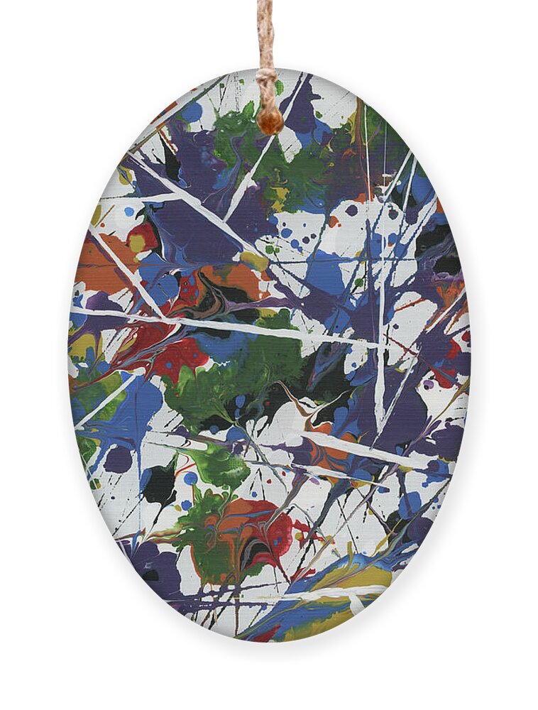 Abstract Ornament featuring the painting In Glittering Rainbow Shards by Matthew Mezo