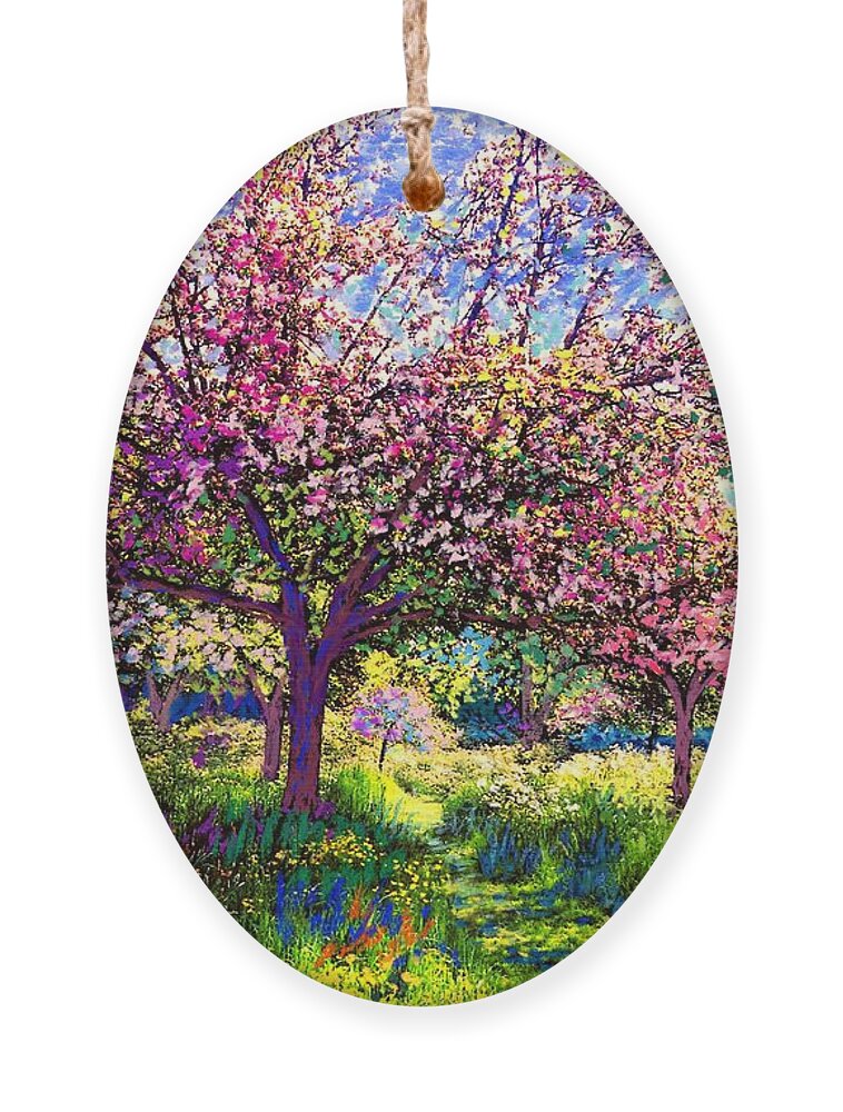 Floral Ornament featuring the painting In Love with Spring, Blossom Trees by Jane Small