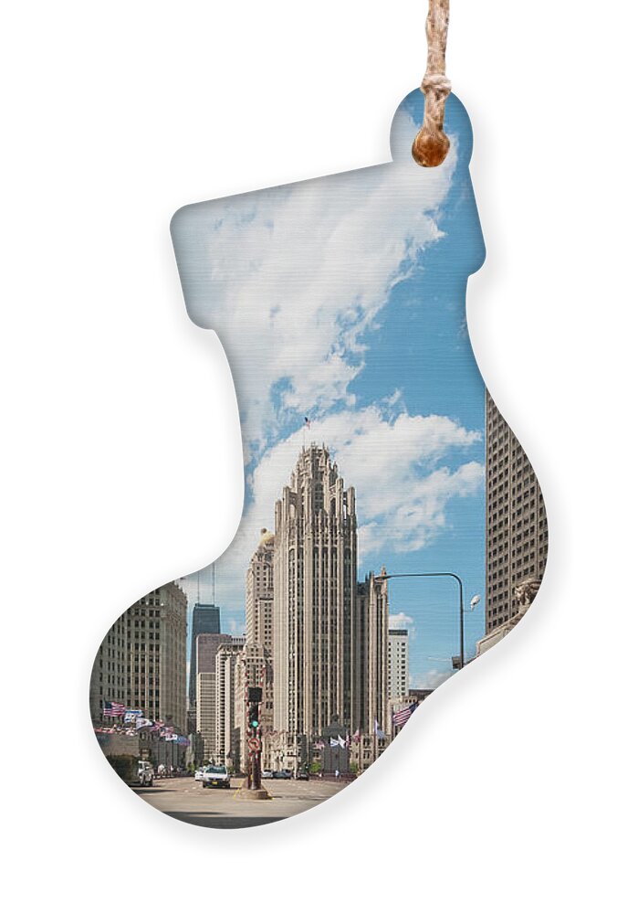 Chicago Ornament featuring the photograph In the Middle of Wacker and Michigan by David Levin