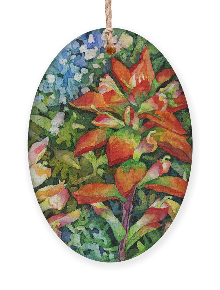 Wild Flower Ornament featuring the painting Indian Paintbrush by Hailey E Herrera