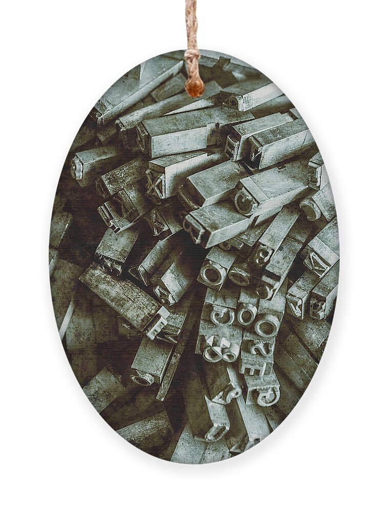 Old Ornament featuring the photograph Industrial letterpress typeset by Jorgo Photography