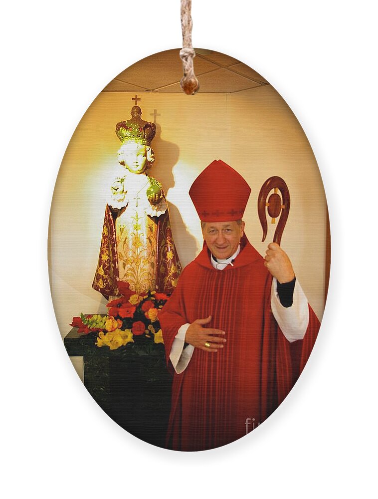 Frank-j-casella Ornament featuring the photograph Infant Jesus and the Archbishop by Frank J Casella