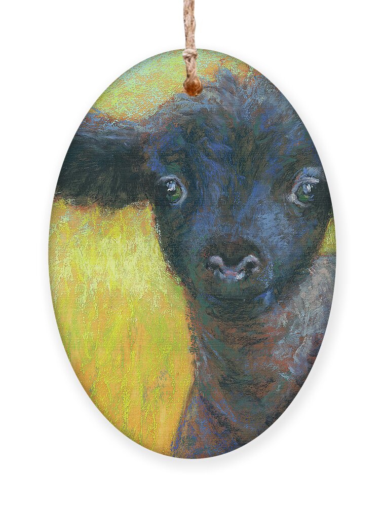 Lamb Ornament featuring the pastel Inky by Rita Kirkman
