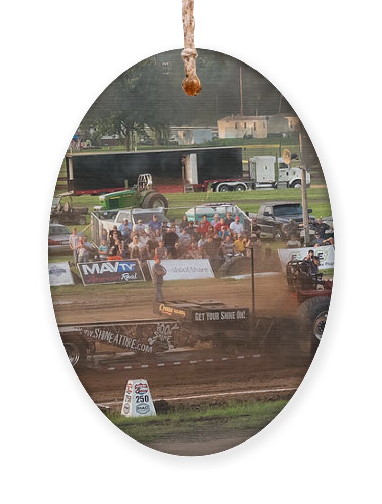 International Tractor Ornament featuring the photograph International Tractor Pull by Holden The Moment