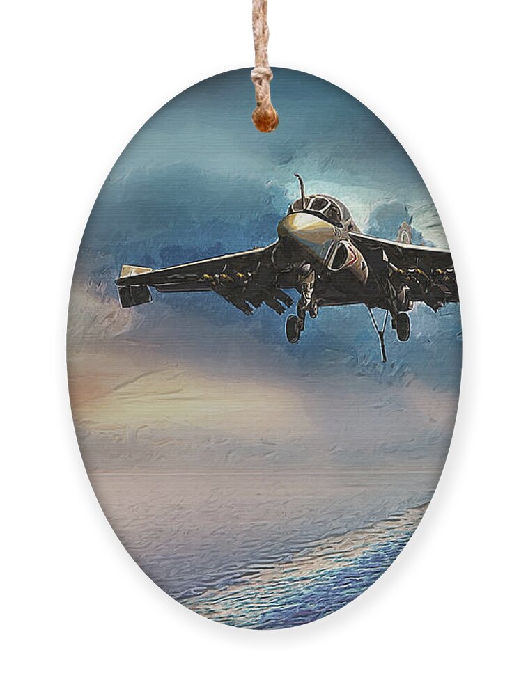 A-6 Ornament featuring the digital art Intruder Returns by Airpower Art
