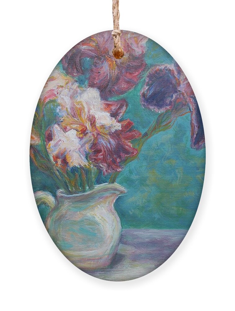 Impressionist Ornament featuring the painting Iris Medley - Original Impressionist Painting by Quin Sweetman