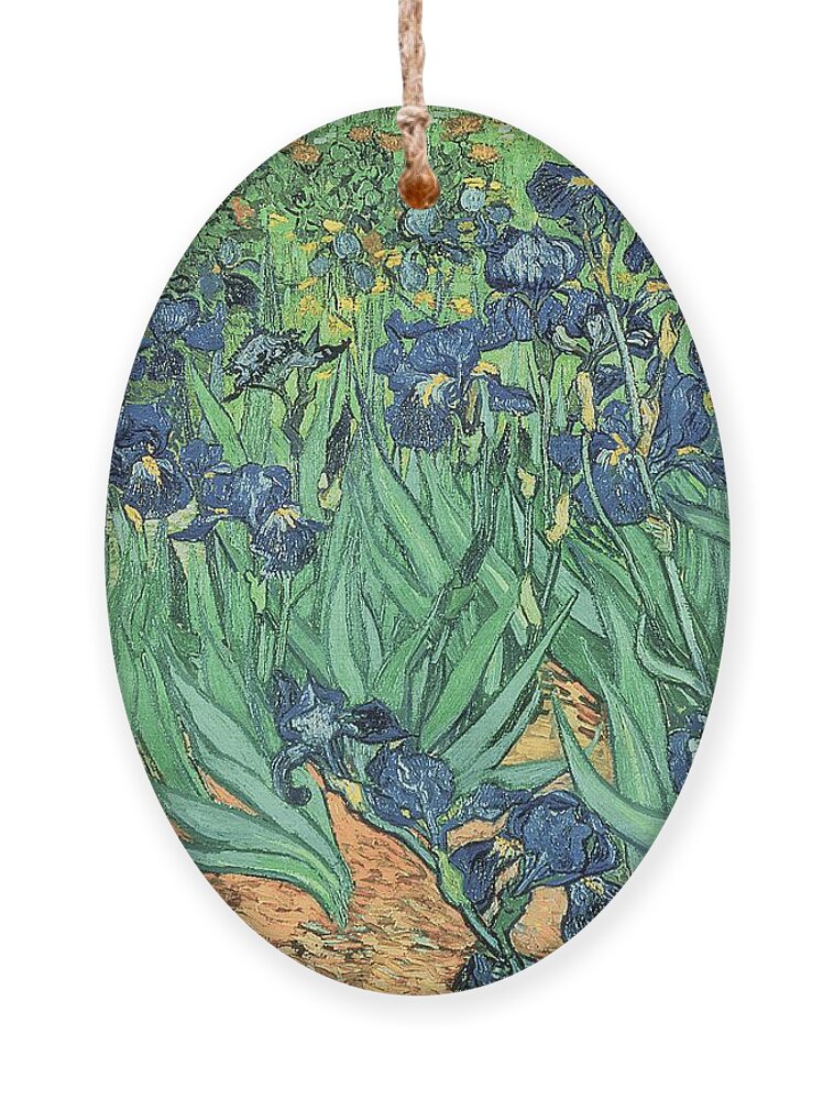 Irises Ornament featuring the painting Irises by Vincent Van Gogh by Vincent Van Gogh