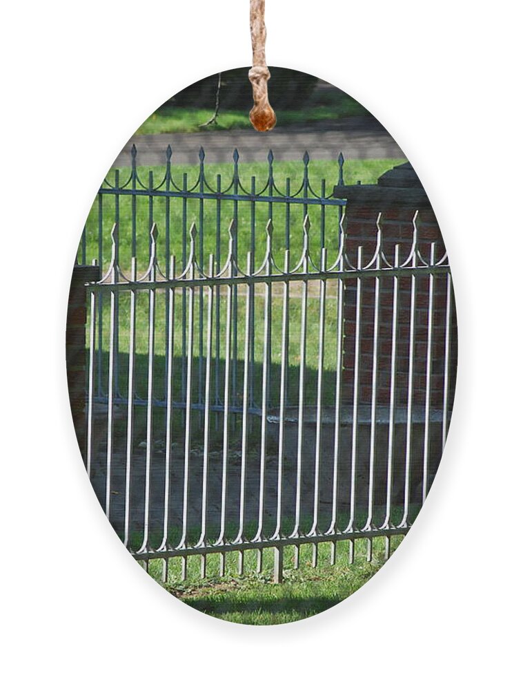 Fencing Ornament featuring the photograph Iron And Brick Fencing by Ee Photography