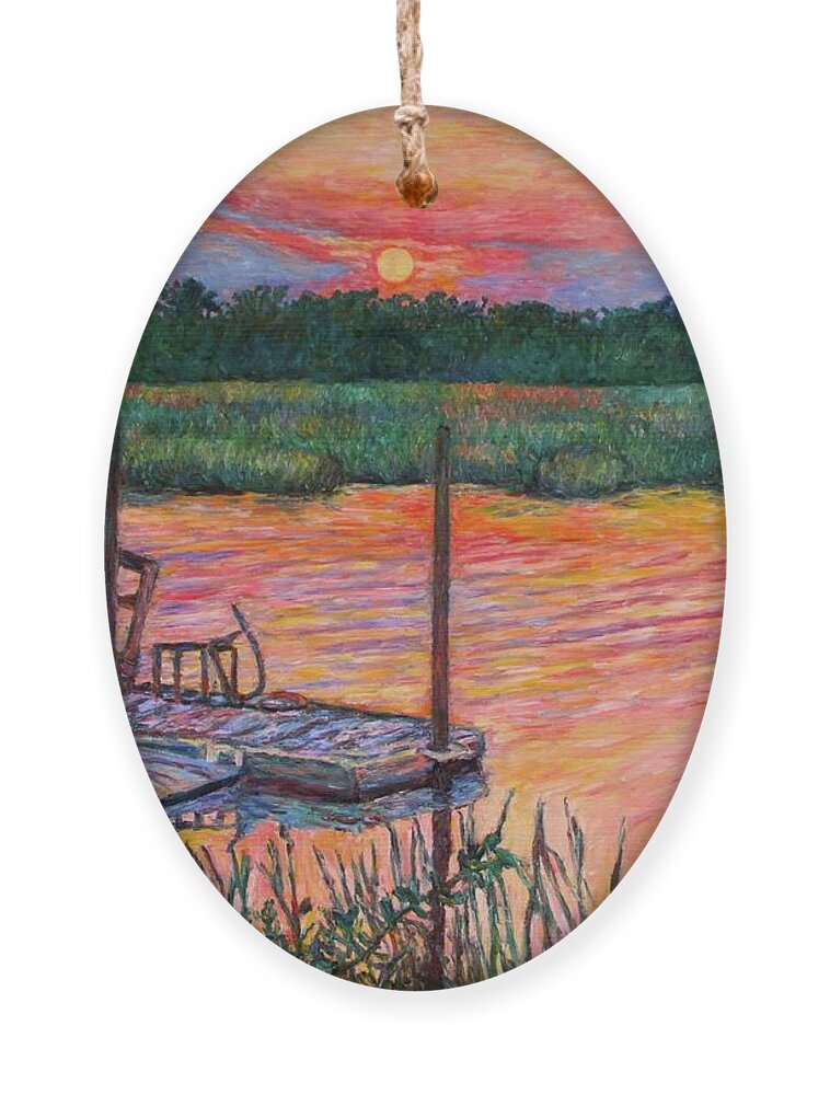 Isle Of Palms Ornament featuring the painting Isle of Palms Sunset by Kendall Kessler
