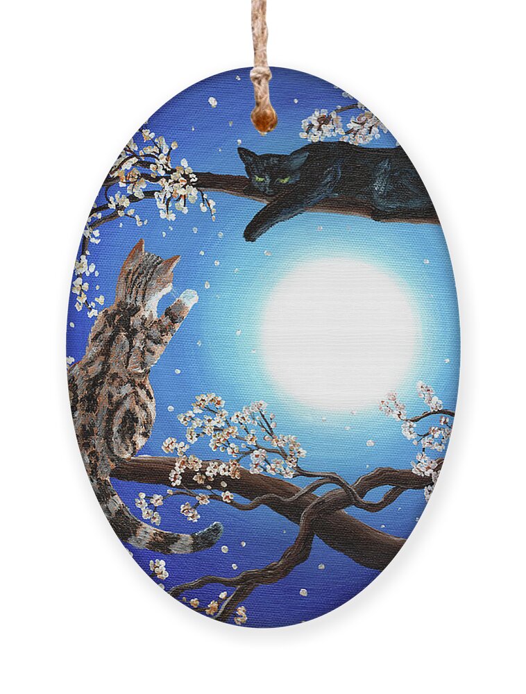Zen Ornament featuring the painting Jake and Sasha by Laura Iverson