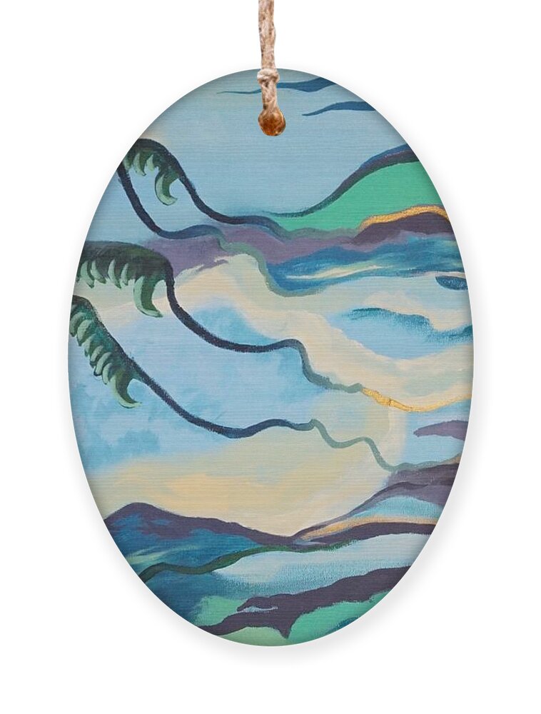 Jamaica Ornament featuring the painting Jamaican Sea Breeze by Jan Steinle