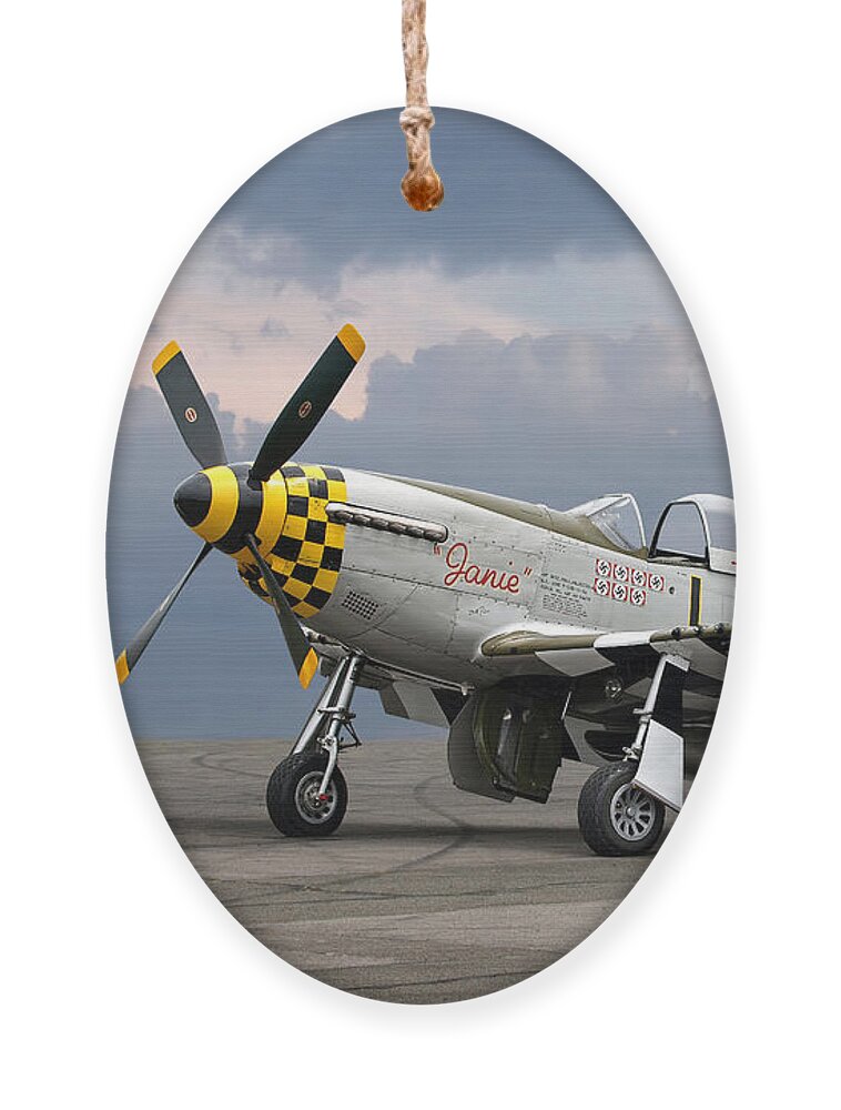 P-51 Ornament featuring the photograph Janie P-51 by Gill Billington