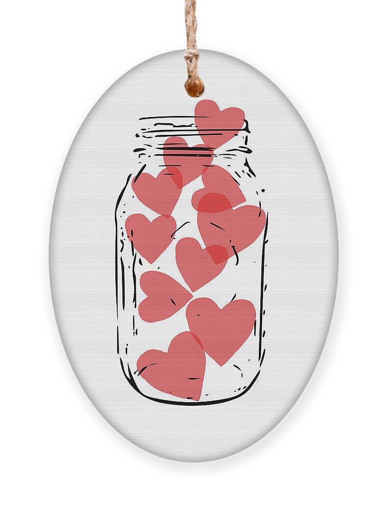 Love Ornament featuring the digital art Jar Of Hearts- Art by Linda Woods by Linda Woods