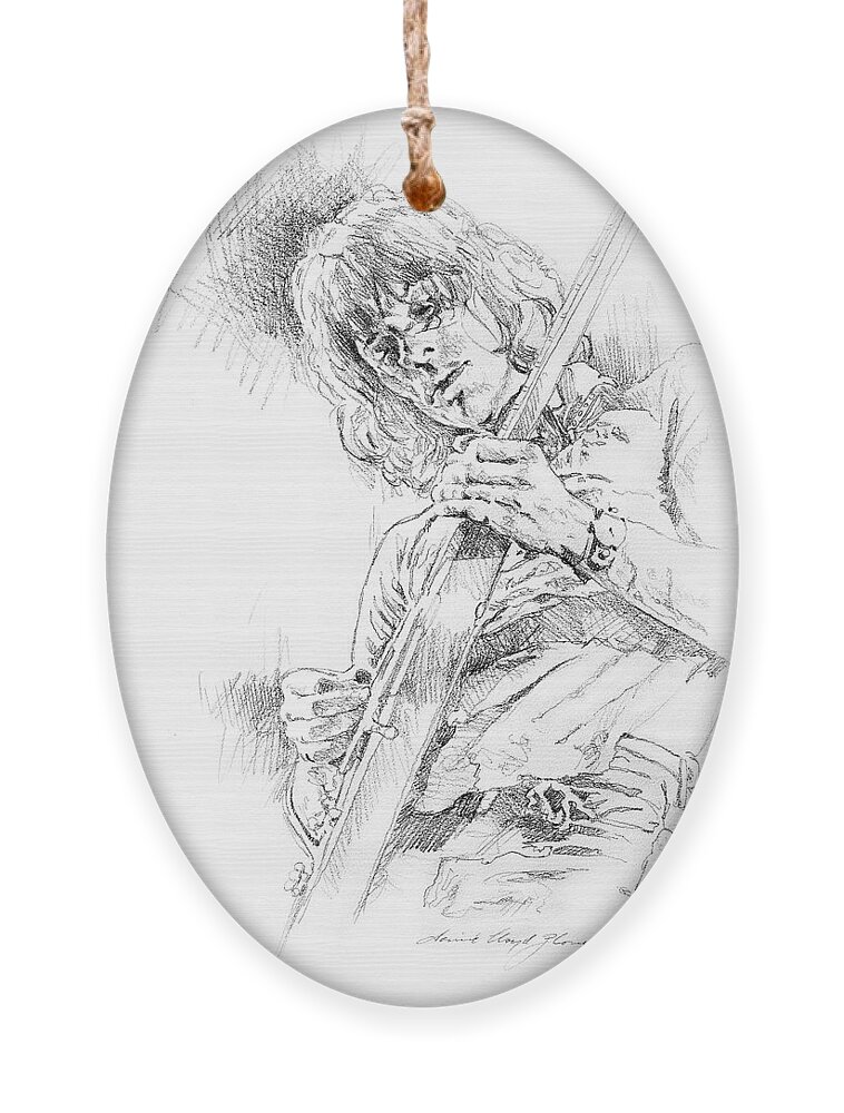 Jeff Beck Ornament featuring the drawing Jeff Beck - Truth by David Lloyd Glover