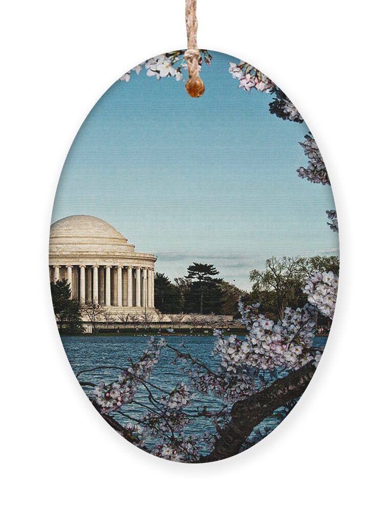 Memorial Ornament featuring the photograph Jefferson Memorial In Spring by Christopher Holmes