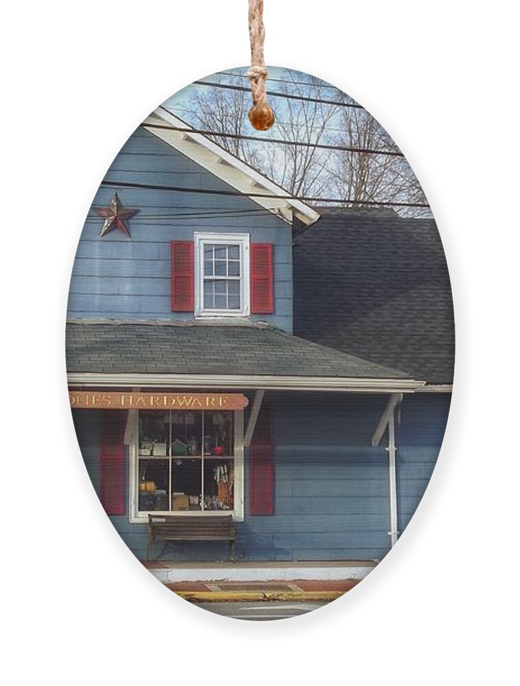 Jones Hardware Ornament featuring the photograph Jones Hardware, a Pequannock Legend by Christopher Lotito
