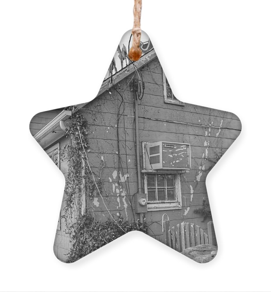 Pequannock Ornament featuring the photograph Jones Hardware from Behind, Pequannock by Christopher Lotito