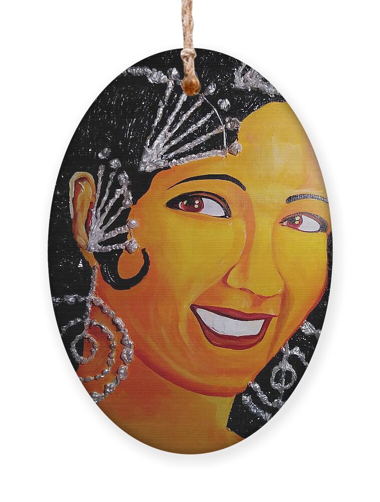 Josephine Bake Ornament featuring the painting Josephine's Smile by Femme Blaicasso