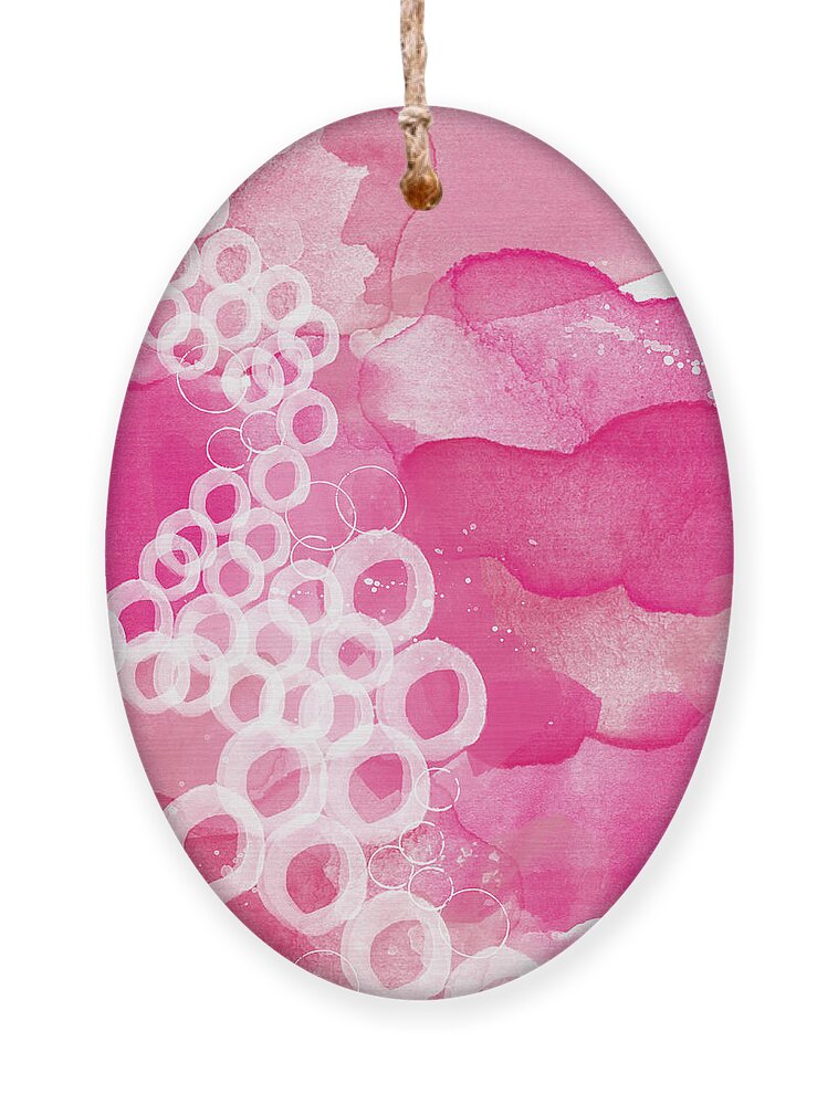 Pink Abstract Ornament featuring the painting Jubilee- Abstract Art by Linda Woods
