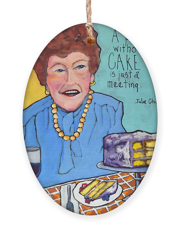 Julia Child Ornament featuring the painting Julia Child by David Hinds
