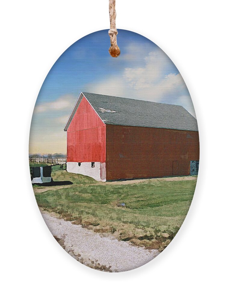 Barn Ornament featuring the photograph Kansas landscape II by Steve Karol