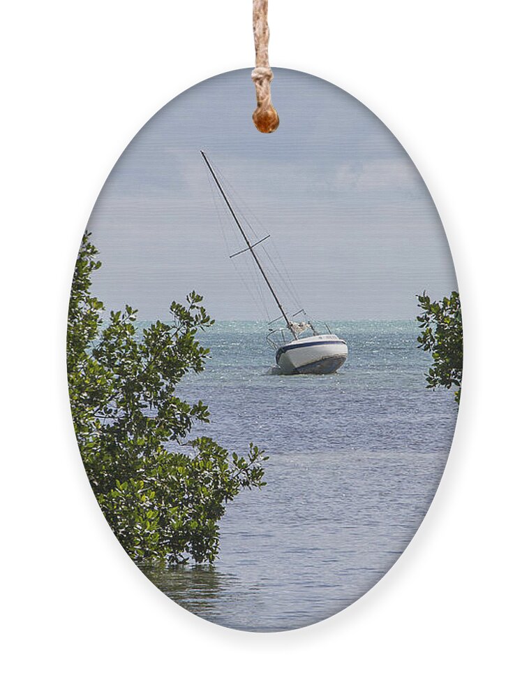 Sailboat Ornament featuring the photograph Keel Over by Bob Slitzan