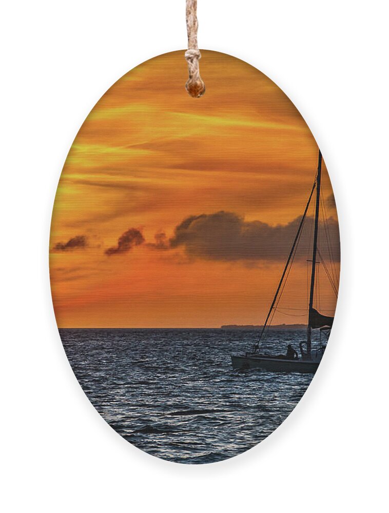 Sunset Ornament featuring the photograph Key West Double Sun Sunset by Bob Slitzan