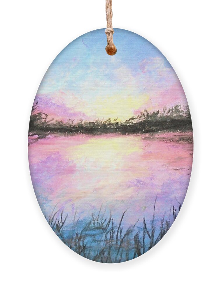 Sunset Ornament featuring the drawing Kindred Spirit by Jen Shearer