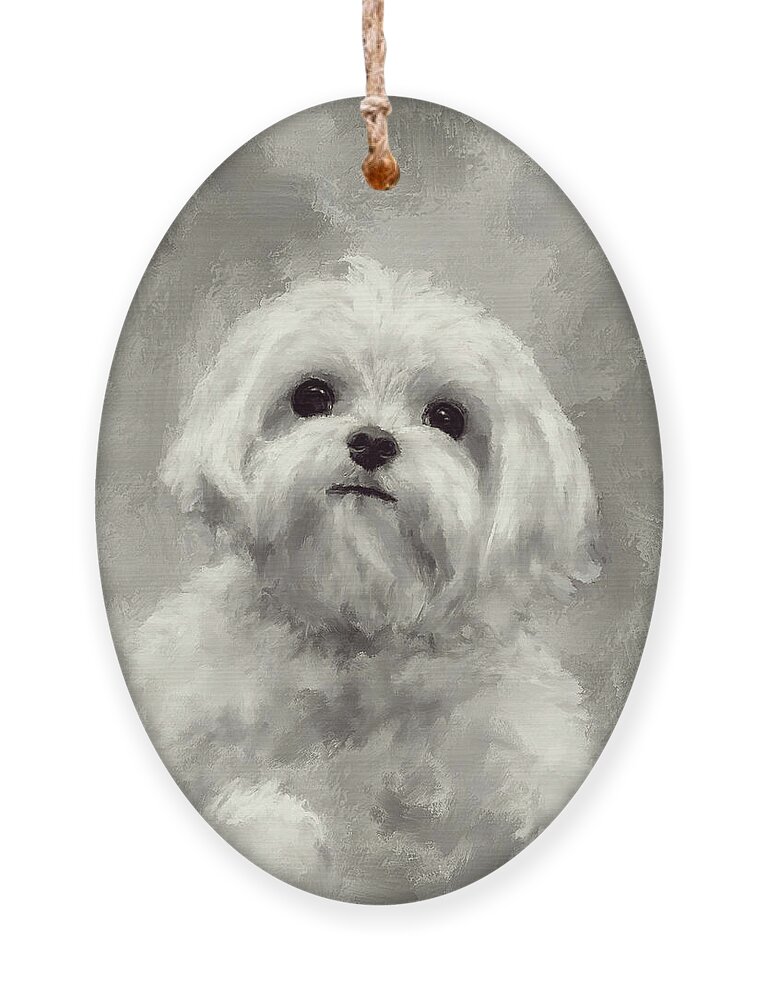Maltese Ornament featuring the digital art King Of The World by Lois Bryan