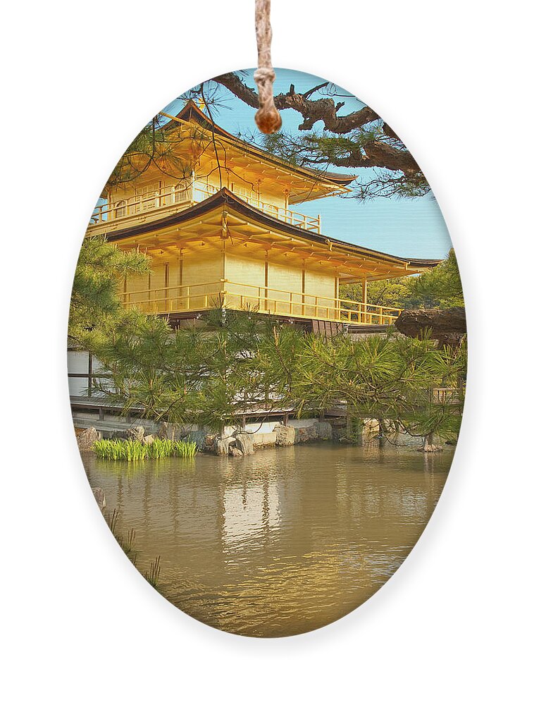 Japan Ornament featuring the photograph Kinkakuji Golden Pavilion Kyoto by Sebastian Musial