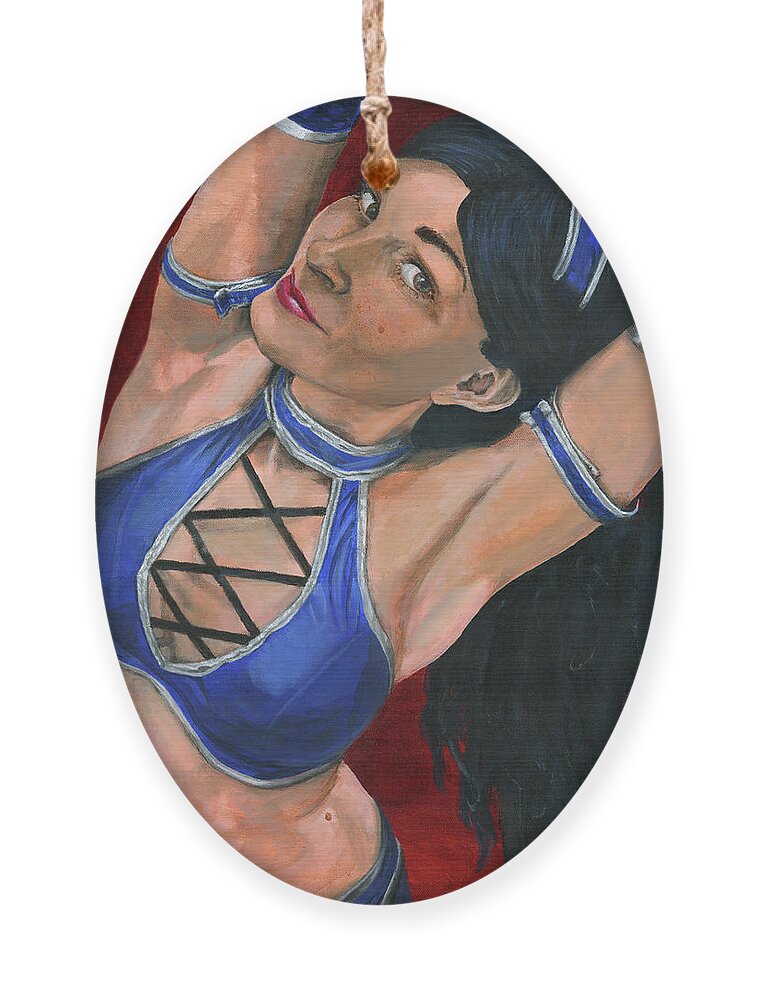 Cosplay Ornament featuring the painting Kitana by Matthew Mezo