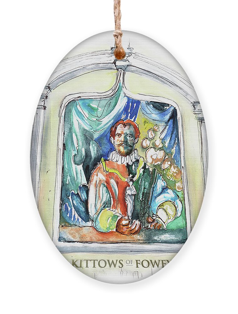 Travel Ornament featuring the painting Kittows Of Fowey by Miki De Goodaboom