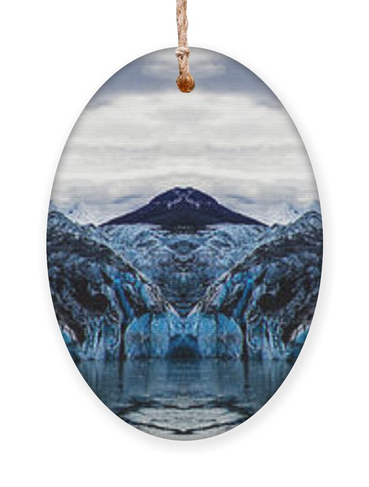 Mountains Ornament featuring the digital art Knik Glacier Reflection by Pelo Blanco Photo