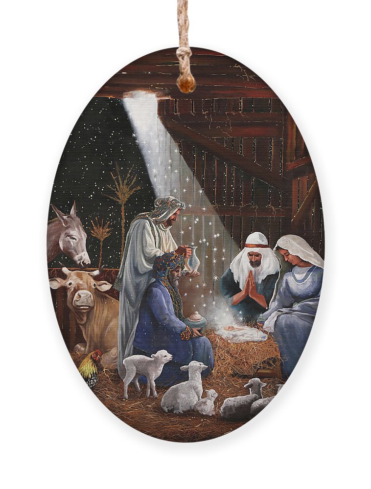 Nativity Ornament featuring the painting La Nativita' by Guido Borelli