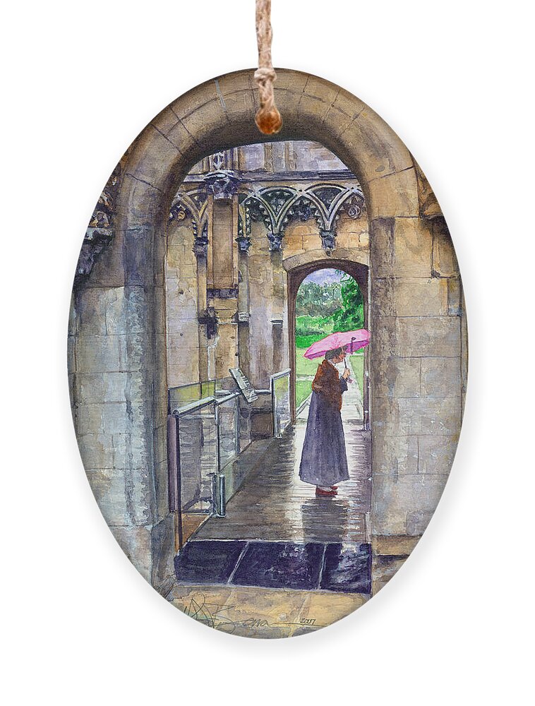 Glastonbury Ornament featuring the painting Lady Chapel by John D Benson