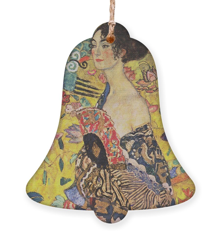 Gustav Klimt Ornament featuring the painting Lady With Fan by Gustav Klimt
