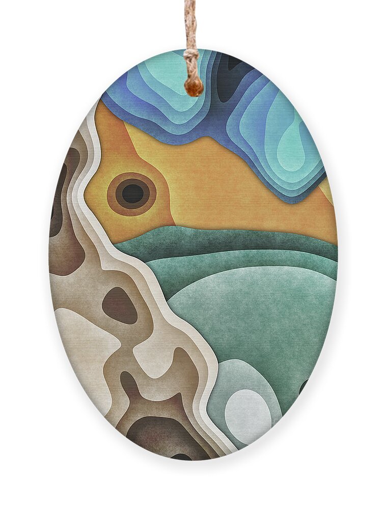 Earth Tones Ornament featuring the digital art Landscape of Layers by Phil Perkins
