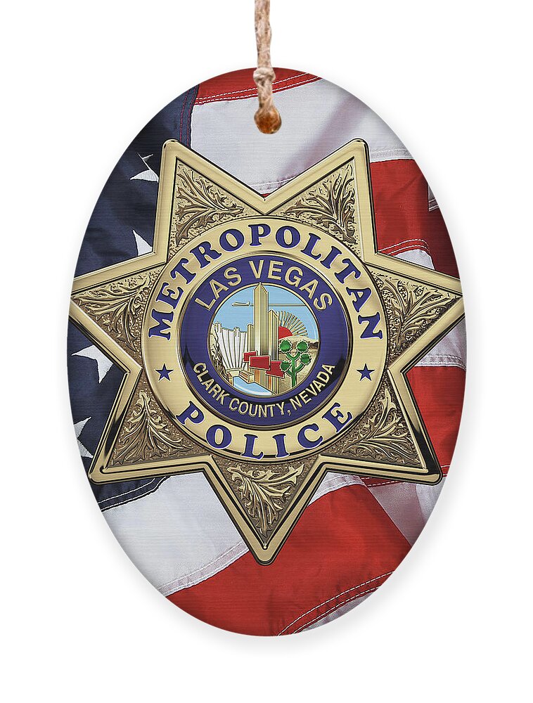 Las Vegas metropolitan police department engraved Christmas tree ornament