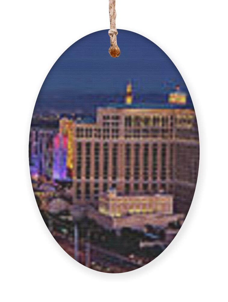 Las Vegas Ornament featuring the photograph Las Vegas Panoramic Aerial View by Susan Candelario