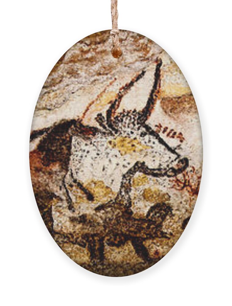 Lascaux Ornament featuring the digital art Lascaux Hall of the Bulls by Weston Westmoreland