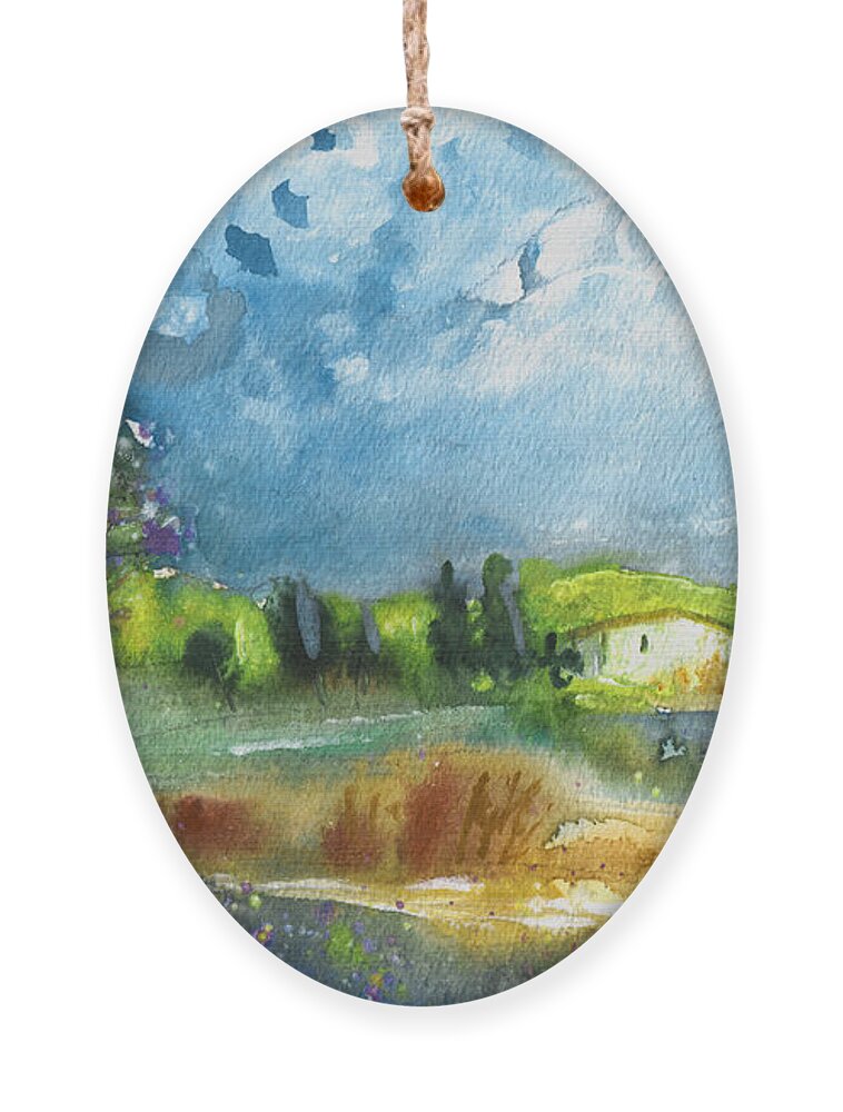 Landscapes Ornament featuring the painting Late Afternoon 63 by Miki De Goodaboom