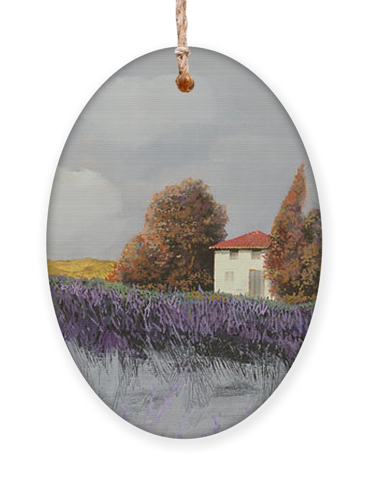 Lavender Ornament featuring the painting Lavanda Orizzontale by Guido Borelli