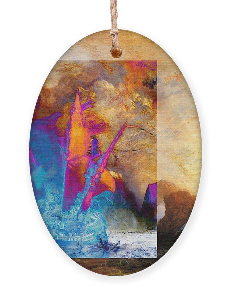 Abstract In The Living Room Ornament featuring the digital art Layered 6 Turner by David Bridburg
