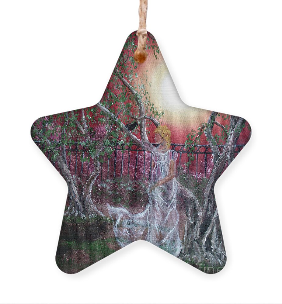 Supernatural Ornament featuring the painting Lenore by an Olive Tree by Laura Iverson