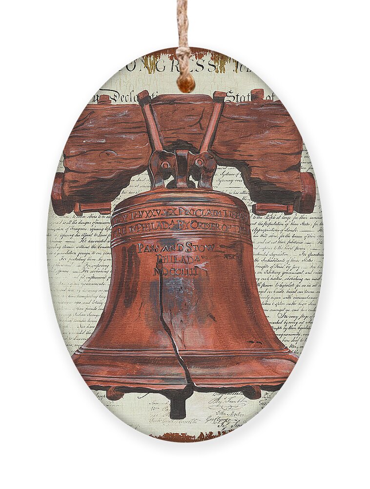 Bell Ornament featuring the painting Life and Liberty by Debbie DeWitt