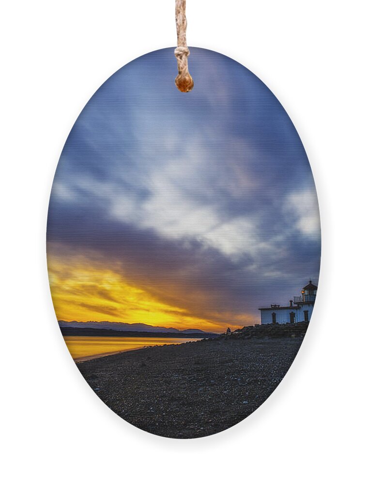 Outdoor Ornament featuring the photograph Lighthouse Sunset by Pelo Blanco Photo