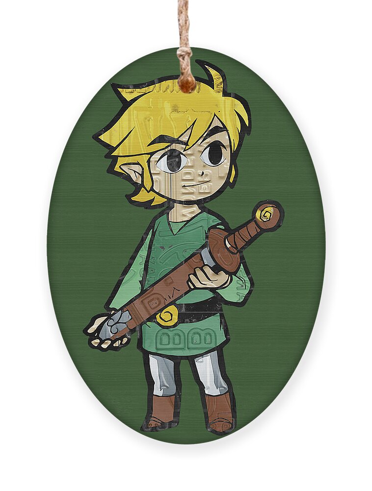 Link Legend of Zelda Nintendo Retro Video Game Character Recycled Vintage  License Plate Art Portrait Ornament by Design Turnpike - Pixels