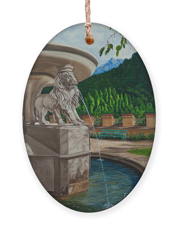Germany Art Ornament featuring the painting Lions of Bavaria by Charlotte Blanchard