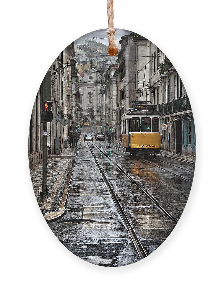 Lisbon Ornament featuring the photograph Lisbon streets by Jorge Maia