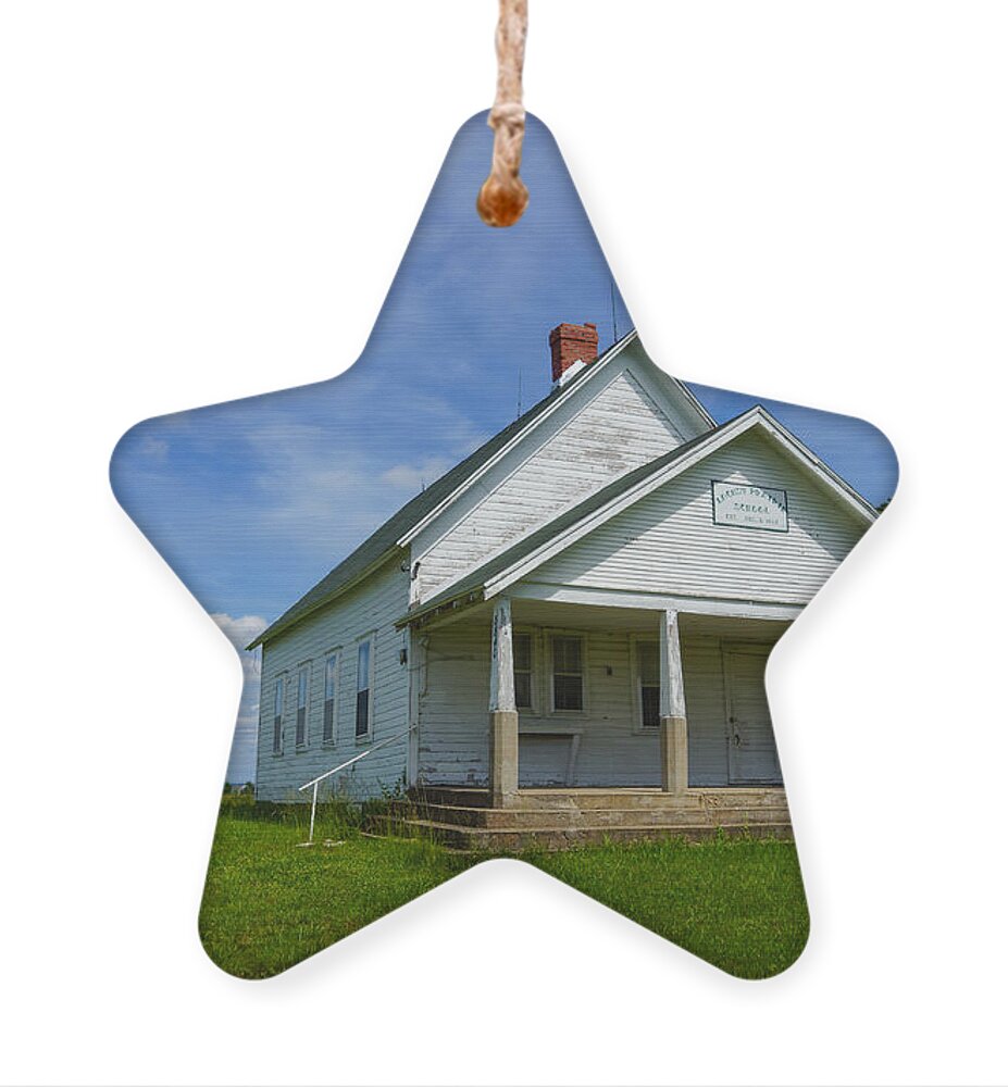 America Ornament featuring the photograph Locust Prairie One Room School by Jennifer White